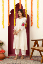 Ivory Pink Accent Suit Set