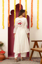Ivory Pink Accent Suit Set