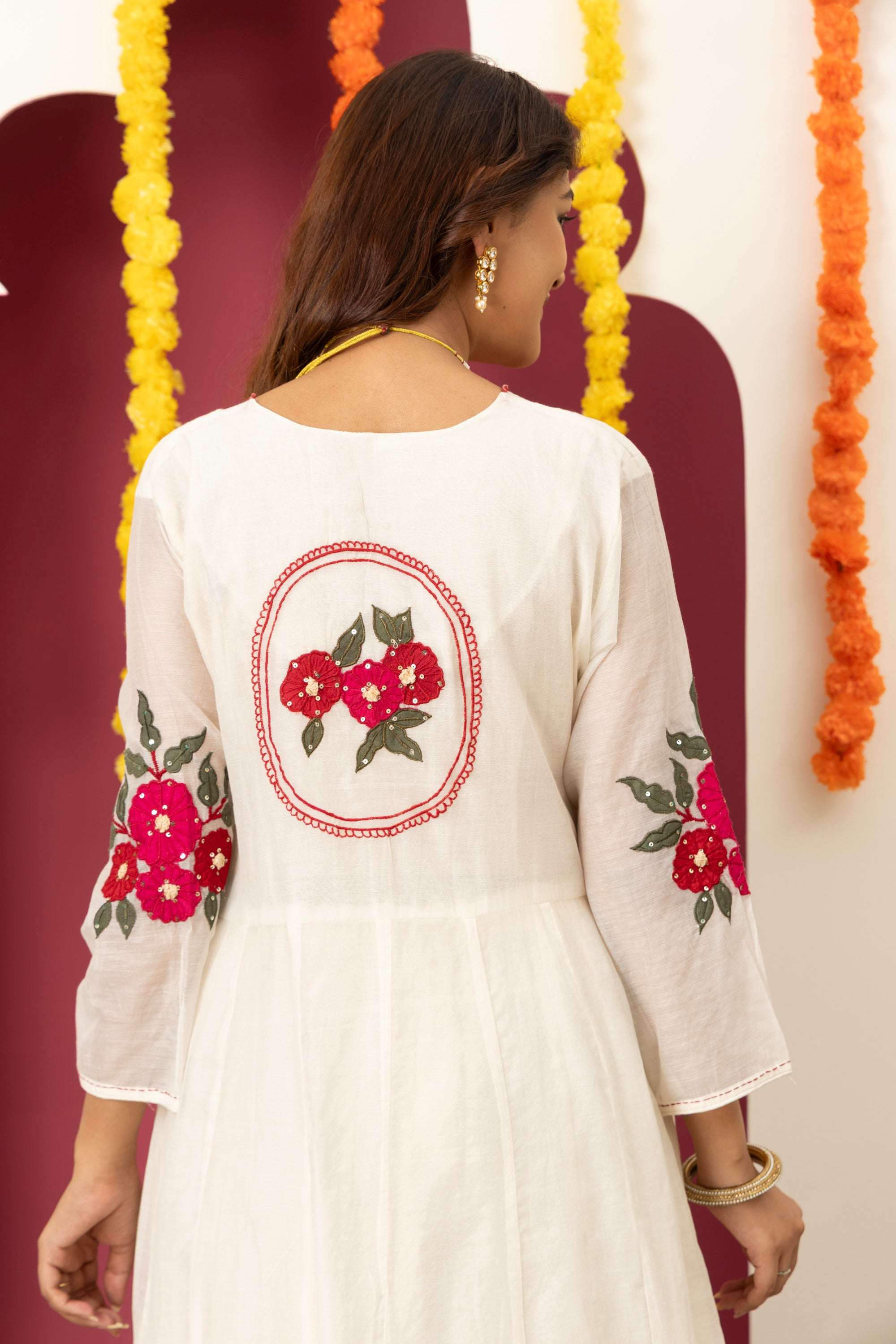 Ivory Pink Accent Suit Set