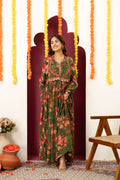 Olive Floral Festive Suit Set