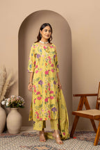 Lemon Floral Printed Suit Set
