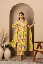 Lemon Floral Printed Suit Set