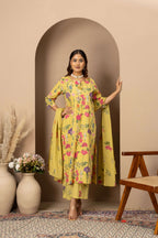 Lemon Floral Printed Suit Set