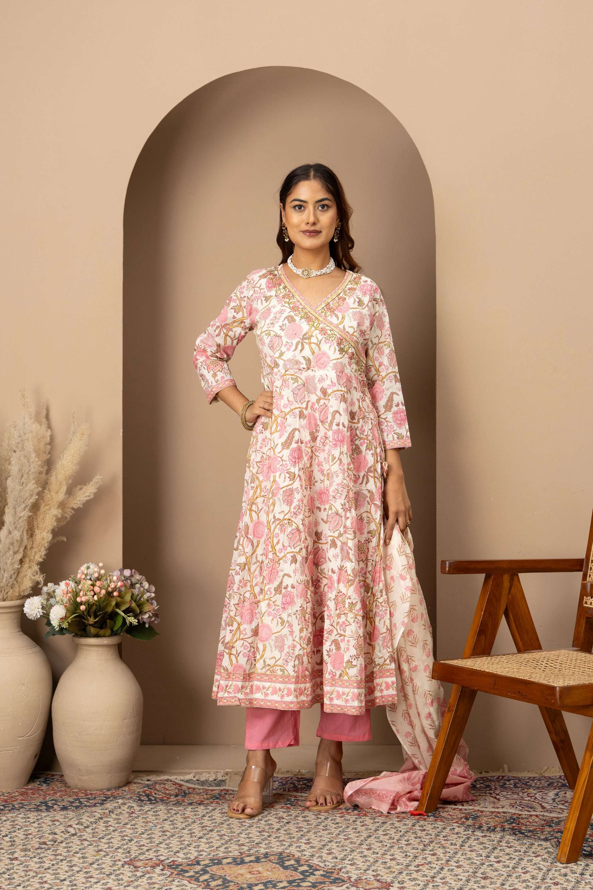 Blush Pink Floral Suit Set