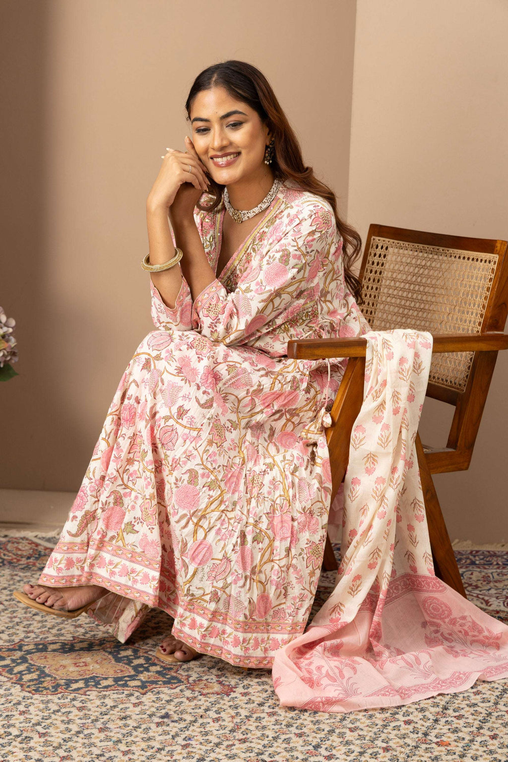Blush Pink Floral Suit Set