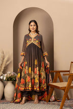Charcoal Floral Statement Suit Set
