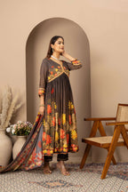 Charcoal Floral Statement Suit Set