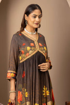 Charcoal Floral Statement Suit Set