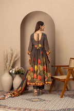 Charcoal Floral Statement Suit Set
