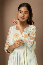 Mint Floral Embroidered Suit Set