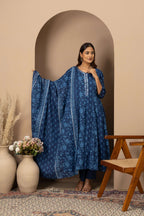 Midnight Blue Floral Suit Set