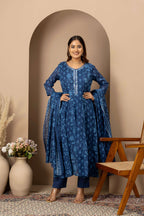 Midnight Blue Floral Suit Set