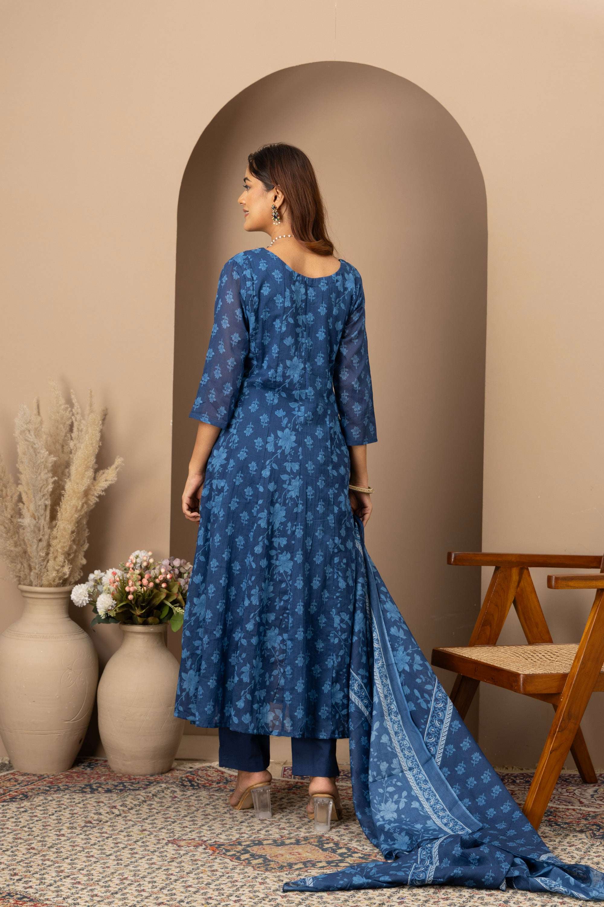 Midnight Blue Floral Suit Set