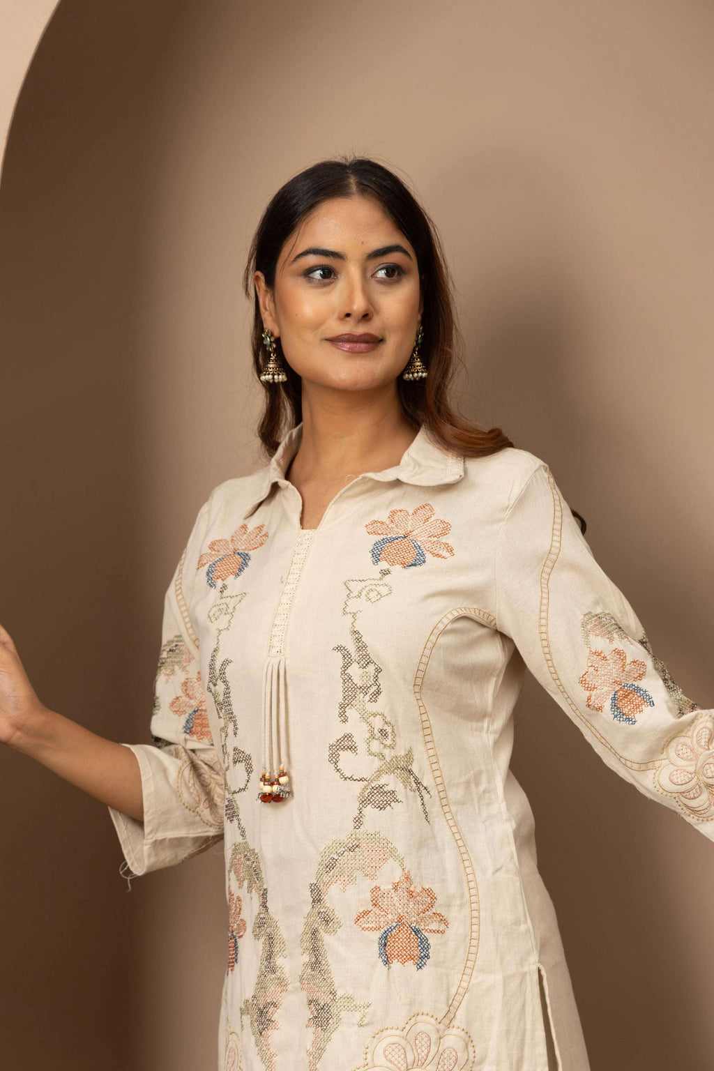 Ivory Threadwork Suit Set
