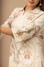 Ivory Threadwork Suit Set