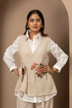 Beige Embroidered Co-ord Set