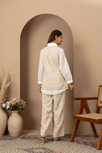 Beige Embroidered Co-ord Set