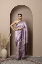 Lavender Saree with Deep Purple Zari Accents
