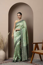 Mint Green Saree with Contrasting Zari Accents