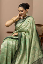 Mint Green Saree with Contrasting Zari Accents