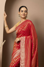 Classic Red Saree with Rich Gold Zari