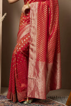 Classic Red Saree with Rich Gold Zari
