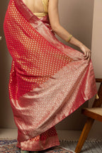 Classic Red Saree with Rich Gold Zari
