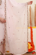 Blush Pink Embroidered Kurta Set with Dupatta