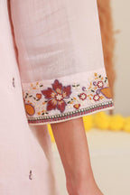 Blush Pink Embroidered Kurta Set with Dupatta