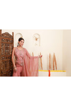 Dusty Pink Embroidered Sharara Set with Dupatta