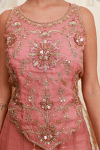 Dusty Pink Embroidered Sharara Set with Dupatta