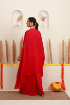Rani embroidered Indo-Western sharara set for women with matching shrug10