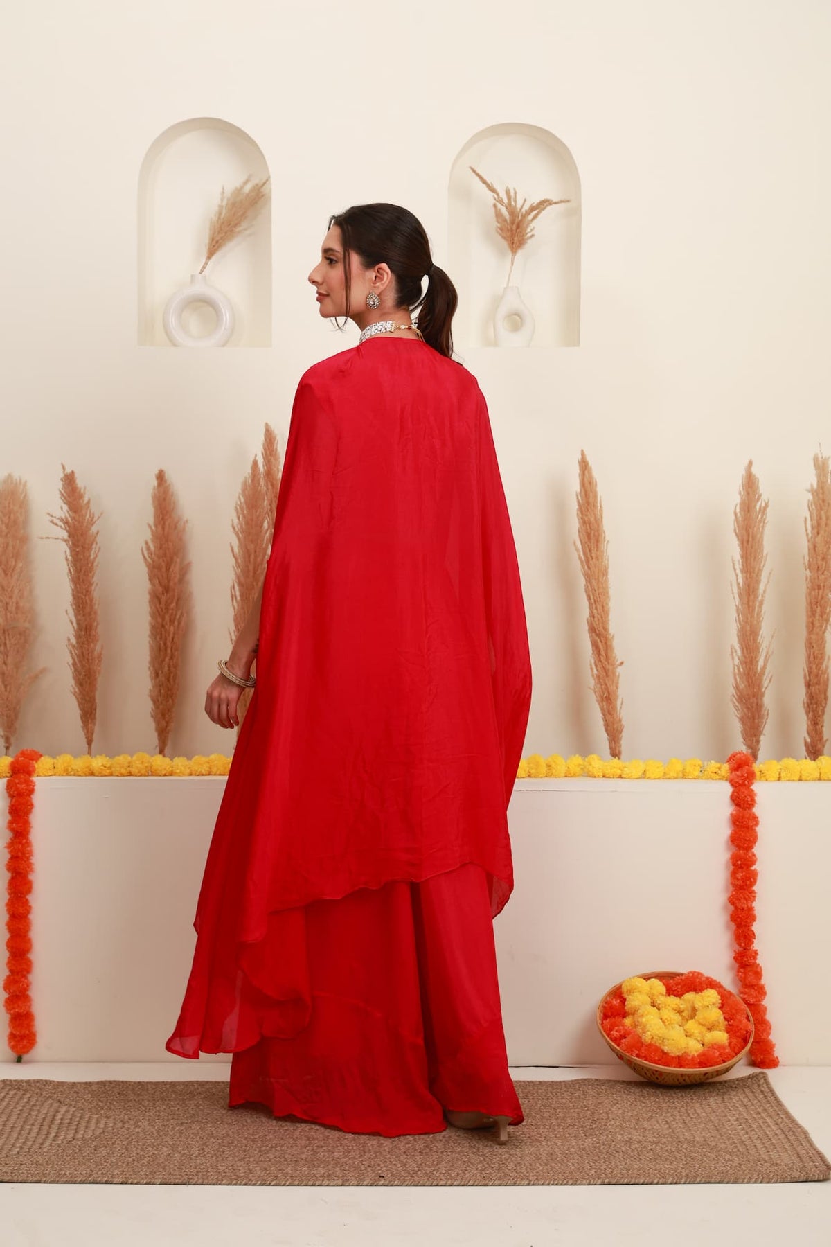 Rani embroidered Indo-Western sharara set for women with matching shrug10