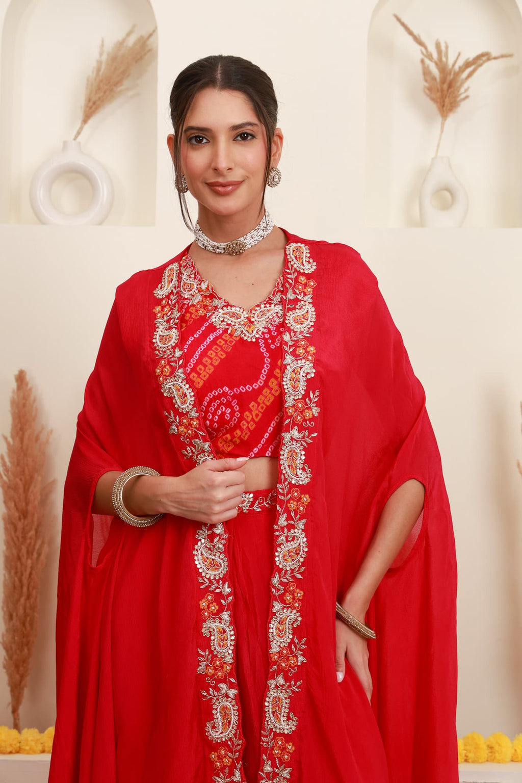 Rani embroidered Indo-Western sharara set for women with matching shrug5