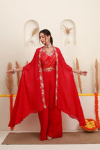 Rani embroidered Indo-Western sharara set for women with matching shrug8