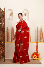 Red Gold Traditional Motif Saree