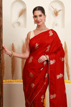 Red Gold Traditional Motif Saree