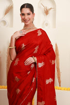 Red Gold Traditional Motif Saree
