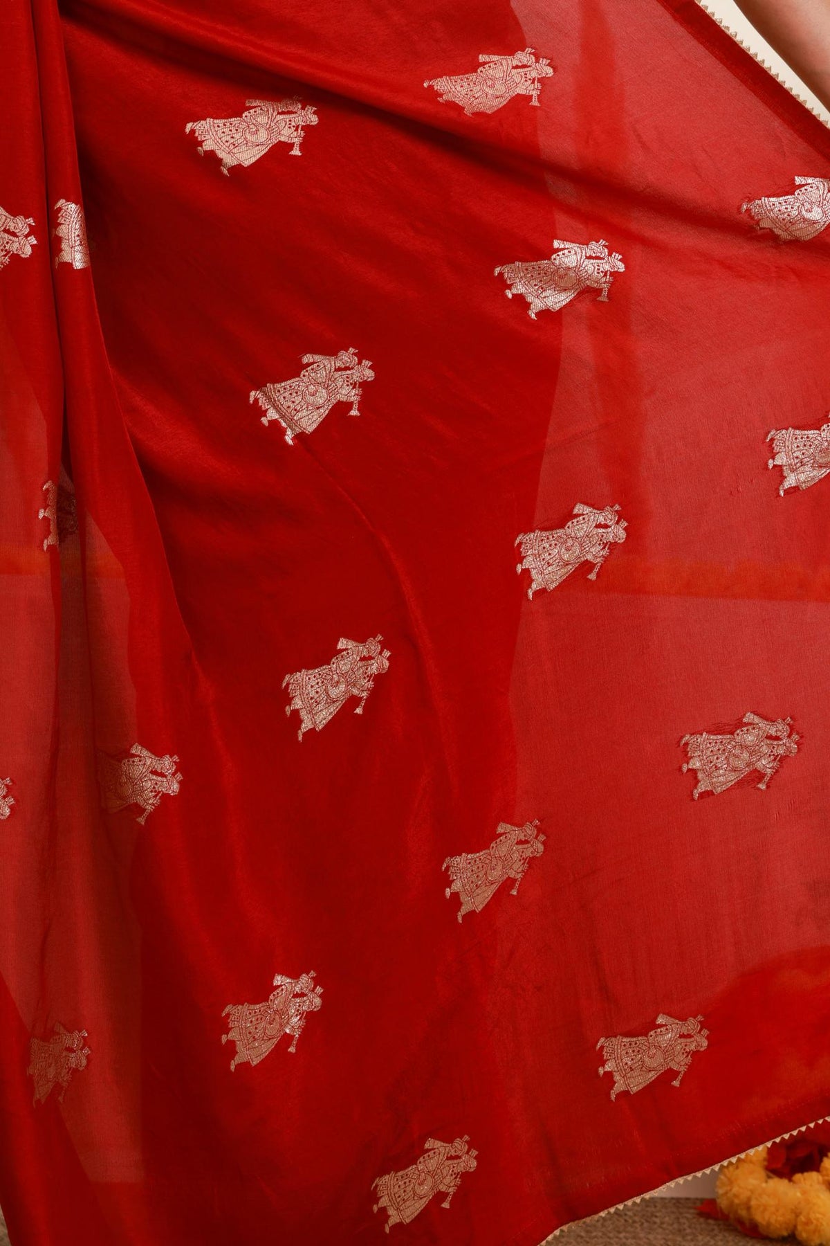Red Gold Traditional Motif Saree