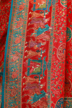 Red Multicolour Traditional Printed Saree